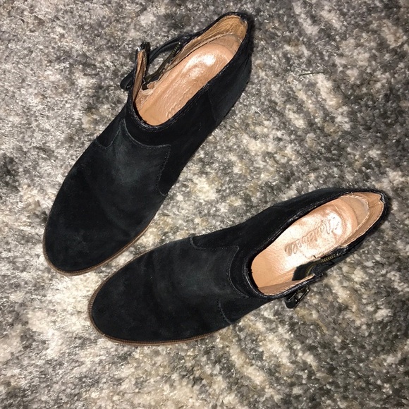 SOLD! Madewell Black Suede Janice Ankle Booties - Picture 7 of 8